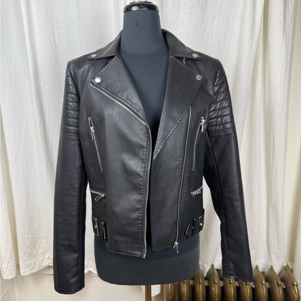 Faux- Leather Biker Jacket